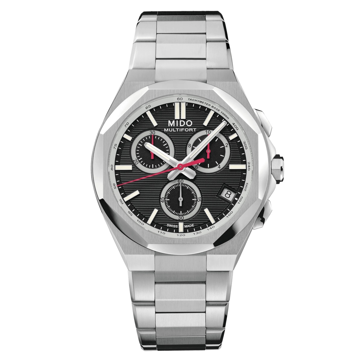 Mido M055.517.11.051.00 : Multifort Chronograph Quartz Stainless Steel / Black / Bracelet