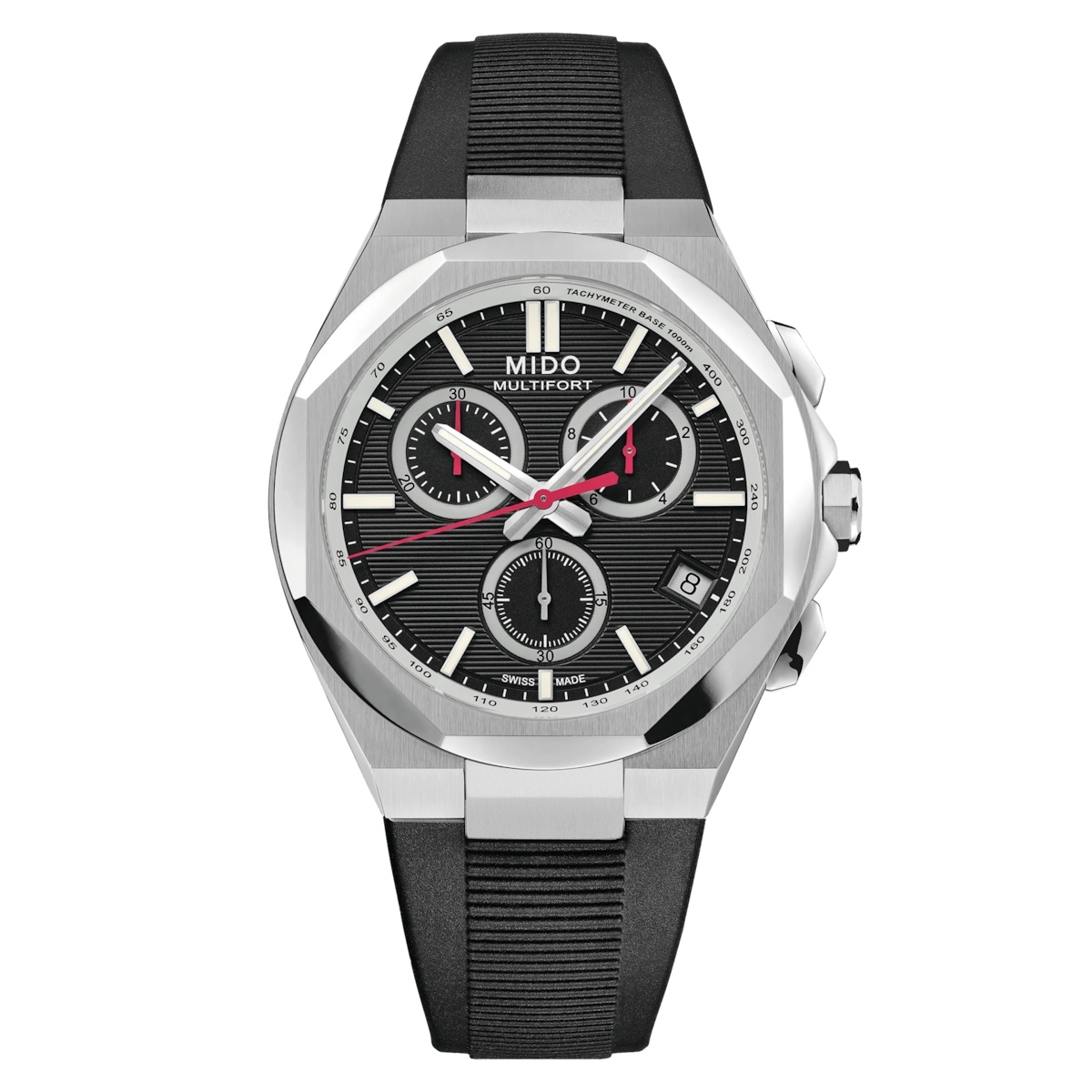Mido M055.517.17.051.00 : Multifort Chronograph Quartz Stainless Steel / Black / Rubber