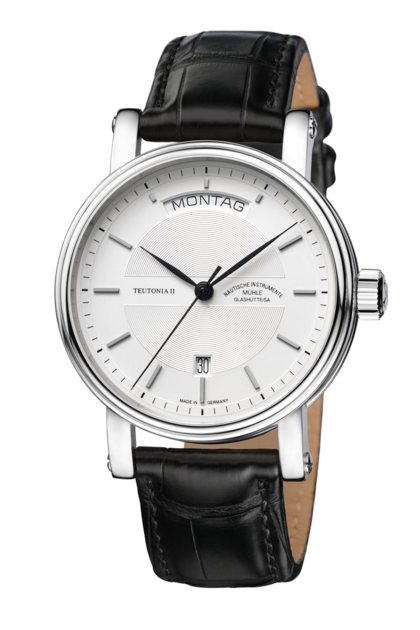 Mühle Glashütte M1-33-65-LB : Teutonia II Tag/Datum Silver / Strap