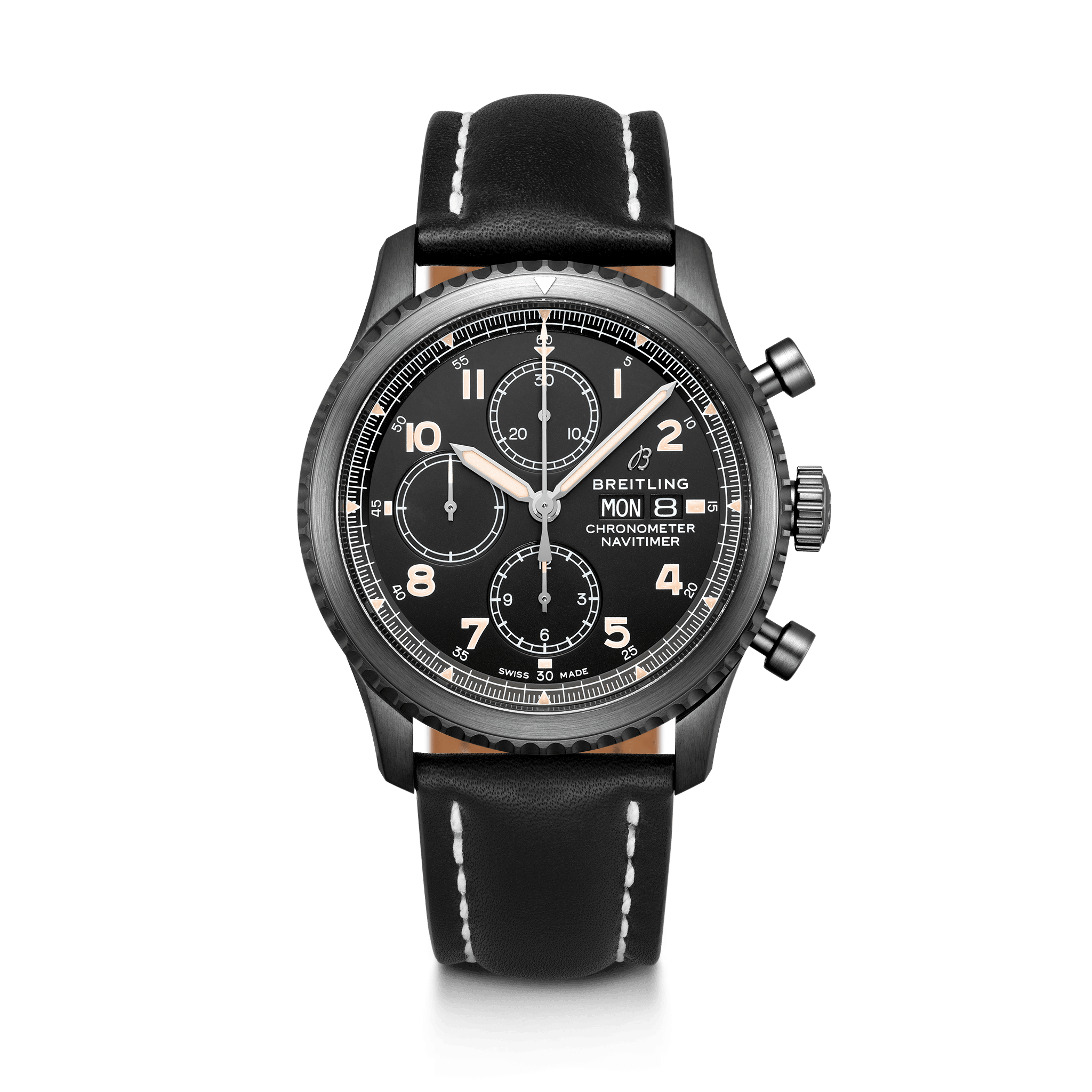 Breitling M13314101B1X1 : Navitimer 8 Chronograph 43 Blacksteel / Black / Black Calf
