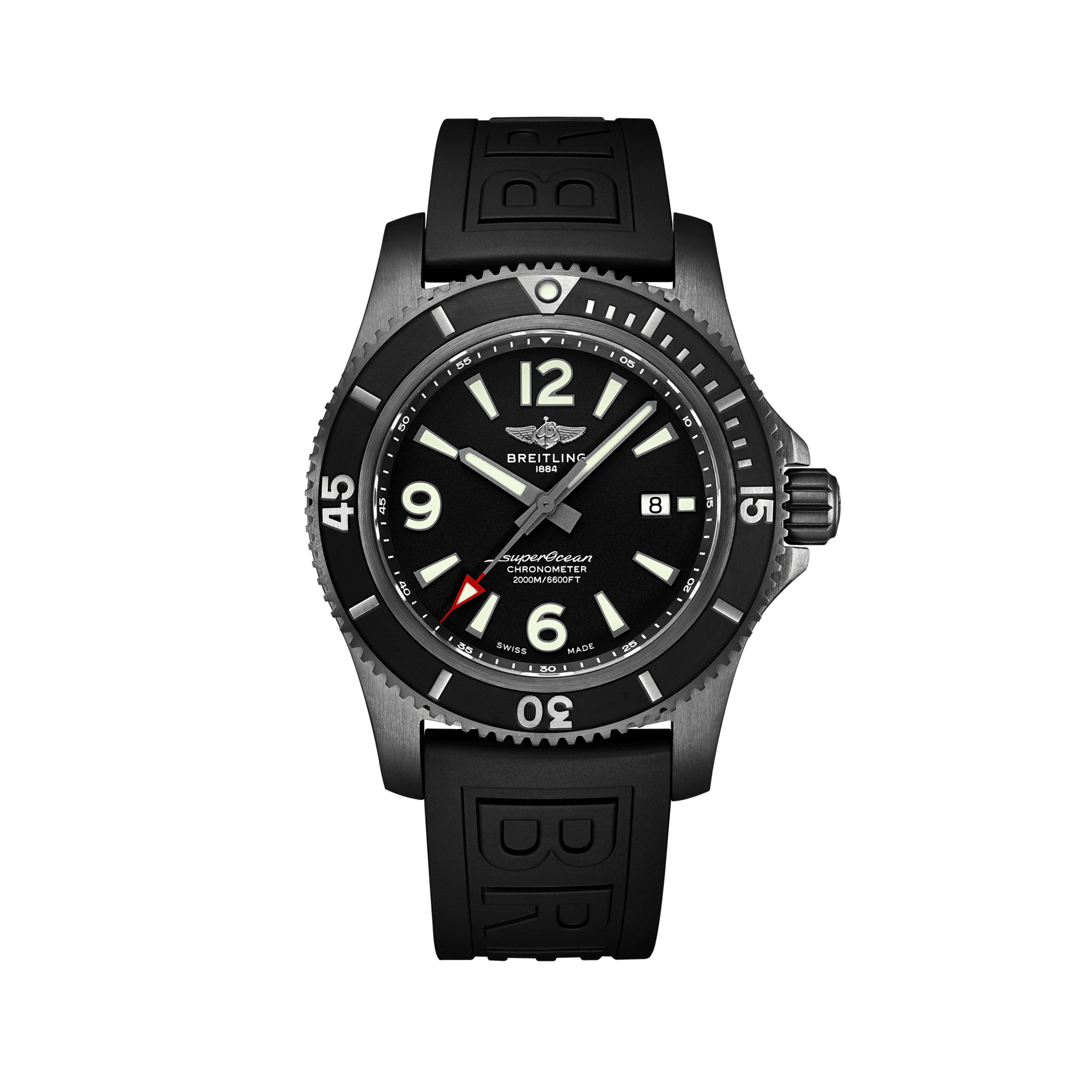 Breitling M17368B71B1S1 : Superocean II 46 Blacksteel / Black / Rubber / Pin