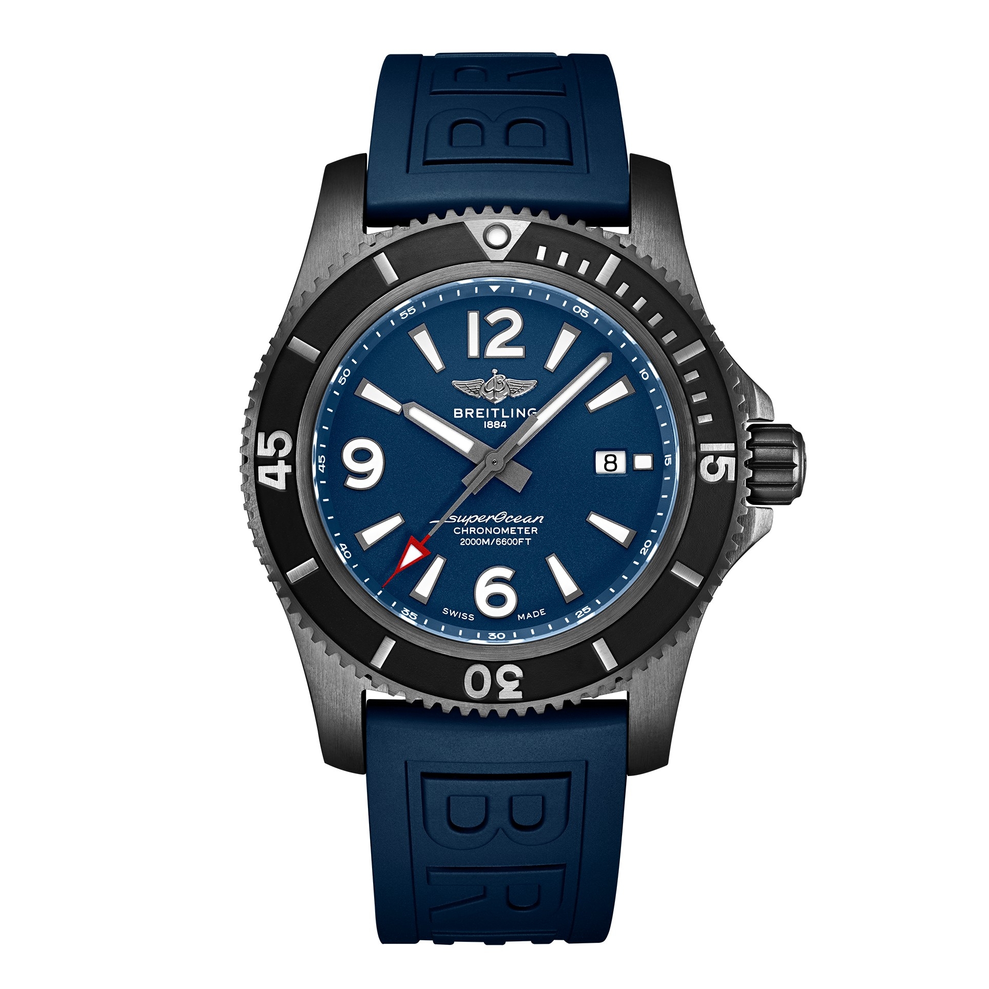 Breitling M17368D71C1S2 : Superocean 46 Blacksteel / Blue / Rubber / Folding