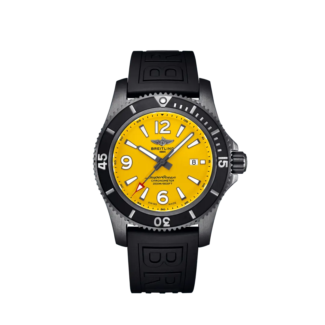 Breitling M17368D71I1S2 : Superocean 46 Blacksteel / Yellow / Rubber / Folding