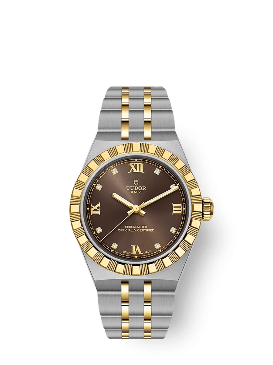 Tudor M2830A1A3-0001 : Royal Day-Date 30 Stainless Steel - Yellow Gold / Brown Diamond