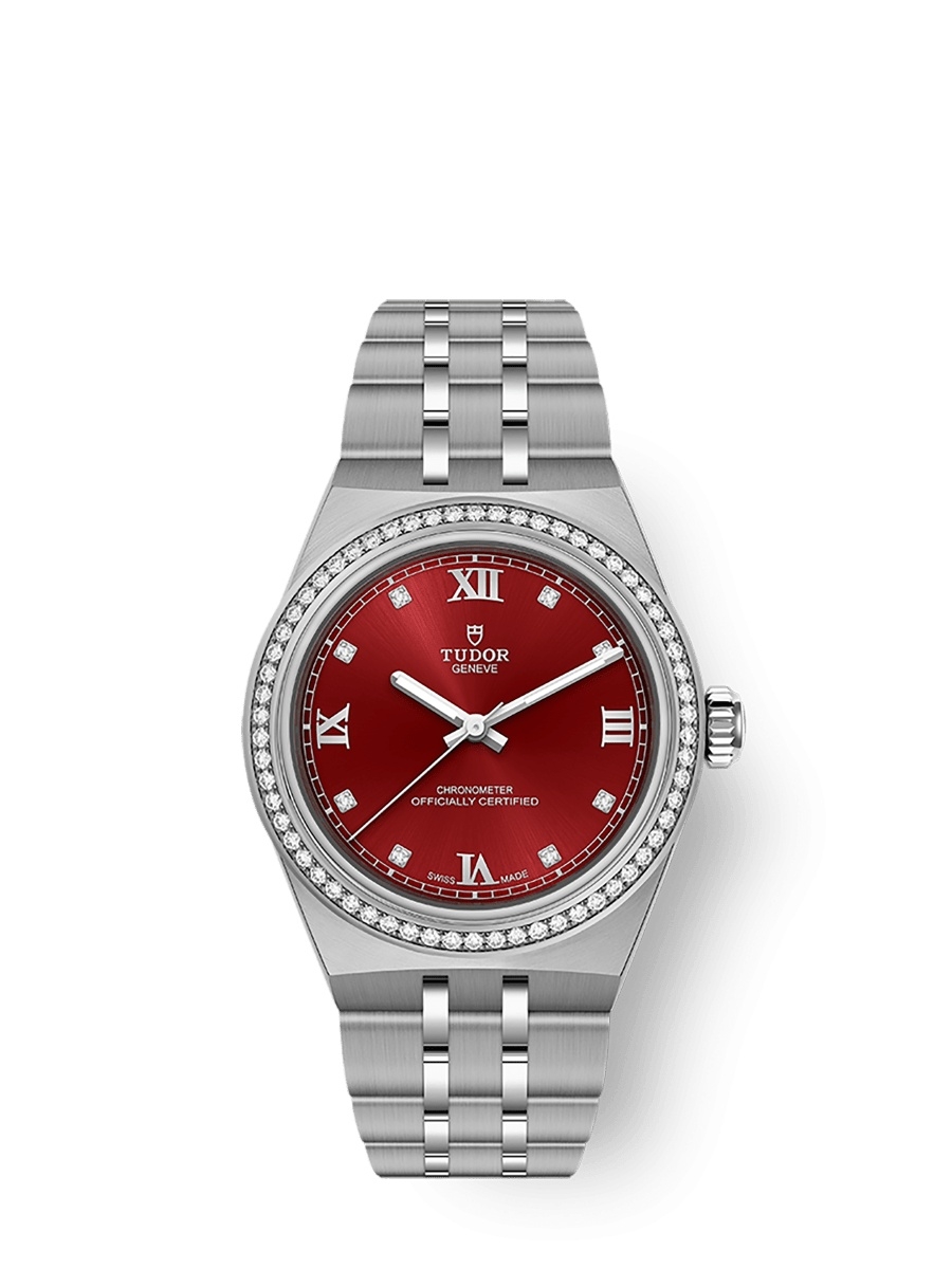 Tudor M2830A1S0-0002 : Royal Day-Date 30 Stainless Steel - Diamond / Burgundy