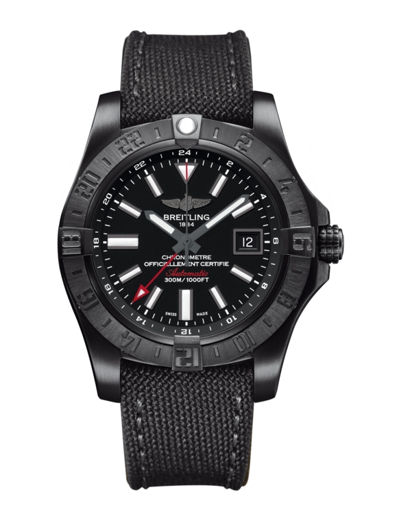Breitling M3239010.BF04.109W : Avenger II GMT Black Steel / Volcano Black / Military