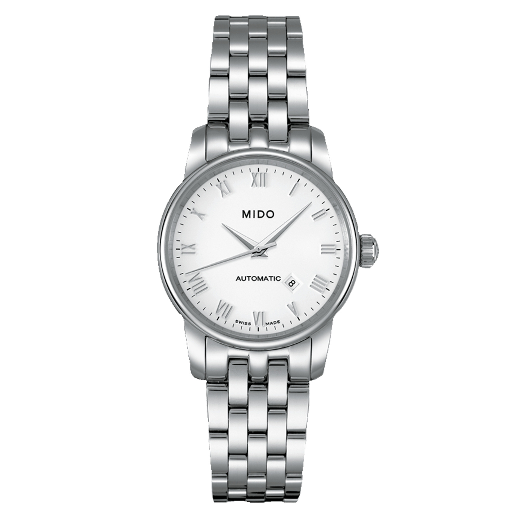 Mido M7600.4.26.1 : Baroncelli Tradition Lady Stainless Steel / White / Bracelet
