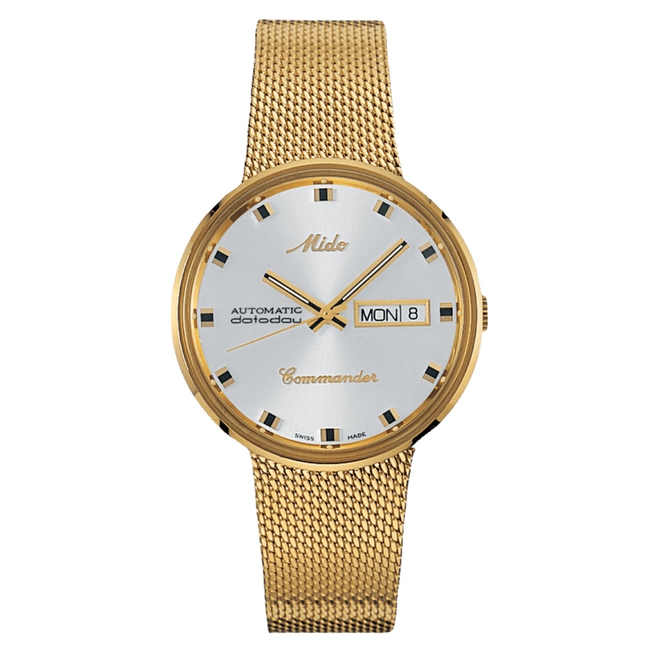 Mido M8429.3.21.13 : Commander 1959 Yellow Gold / Silver / Bracelet