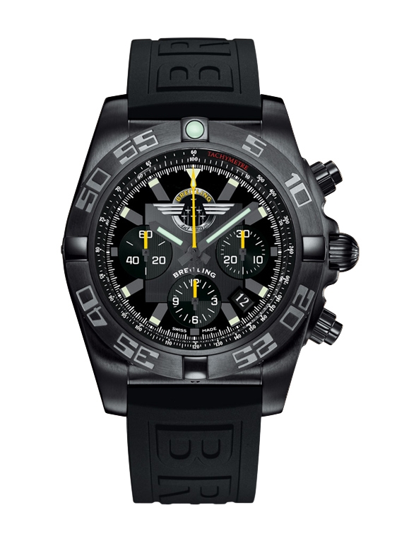Breitling MB01109L.BD48.153S : Chronomat 44 Blacksteel / Breitling Jet Team / Rubber
