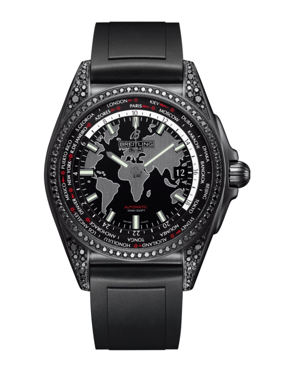 Breitling MB3510AU.BF07.134S : Galactic Unitime Black Steel / Diamondworks / Trophy Black / Rubber / Limited Edtion