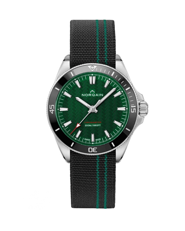Norqain NN1001SC1CA/EB101-BGF : Adventure Neverest 40 Stainless Steel / Green / Black - Green Flex
