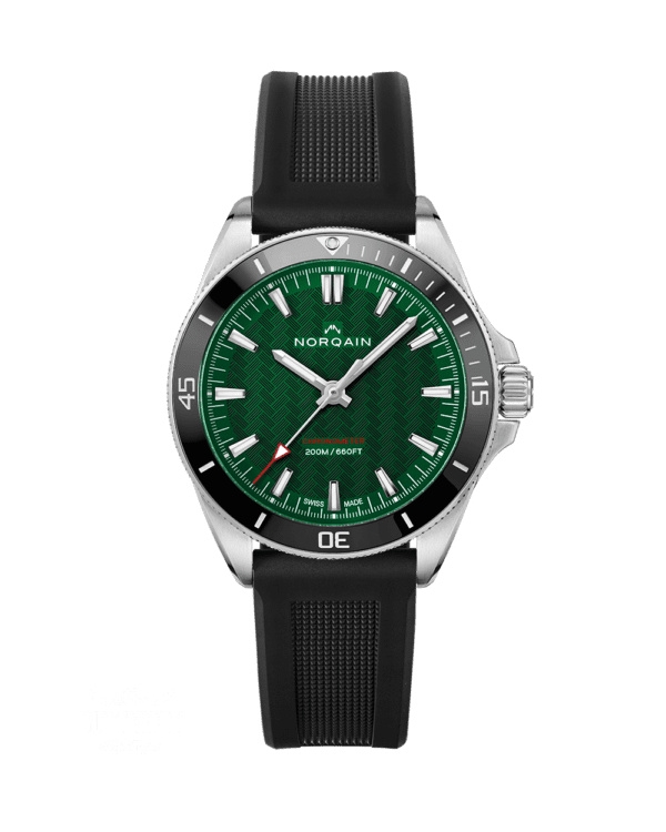 Norqain NN1001SC1CA/EB101-BR : Adventure Neverest 40 Stainless Steel / Green / Black Rubber