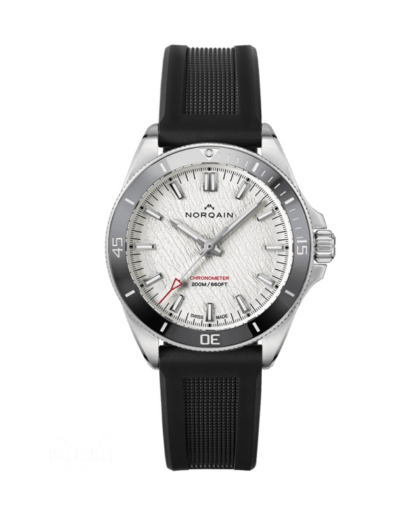 Norqain NN1001SC3CA/GL101-BR : Adventure Neverest Glacier 40 Stainless Steel / Silver / Black Rubber