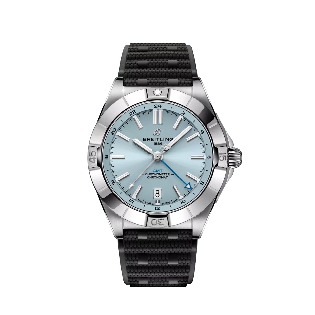 Breitling P32398101C1S2 : Chronomat 40 GMT Stainless Steel - Platinum / Ice Blue