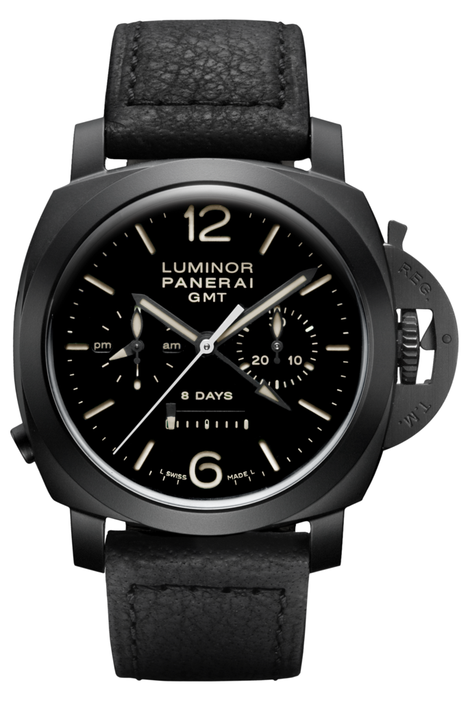 Panerai PAM00317 : Luminor 1950 44 Chrono Monopulsante 8 Days GMT Ceramic / Black