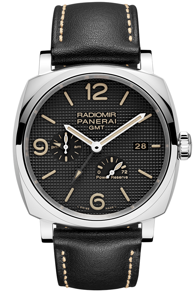 Panerai PAM00628 : Radiomir 1940 45 3 Days GMT Power Reserve Automatic Stainless Steel / Black - Hobnail