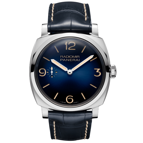Panerai PAM00932 : Radiomir 1940 47 3 Days Stainless Steel / Blue / Mediterraneo