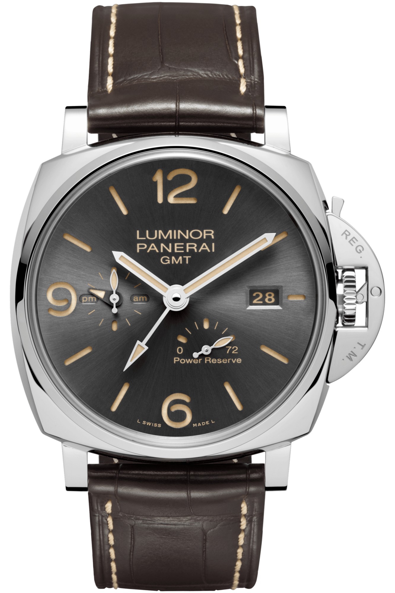Panerai PAM00944 : Luminor Due 45 3 Days GMT Power Reserve Automatic Stainless Steel / Grey