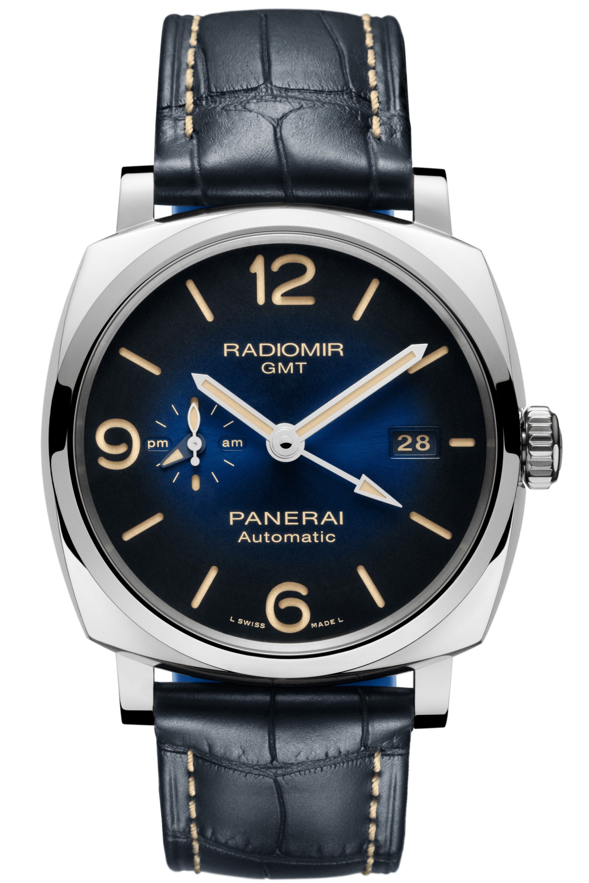 Panerai PAM00945 : Radiomir 1940 44 3 Days Automatic GMT Stainless Steel / Blue / Mediterraneo