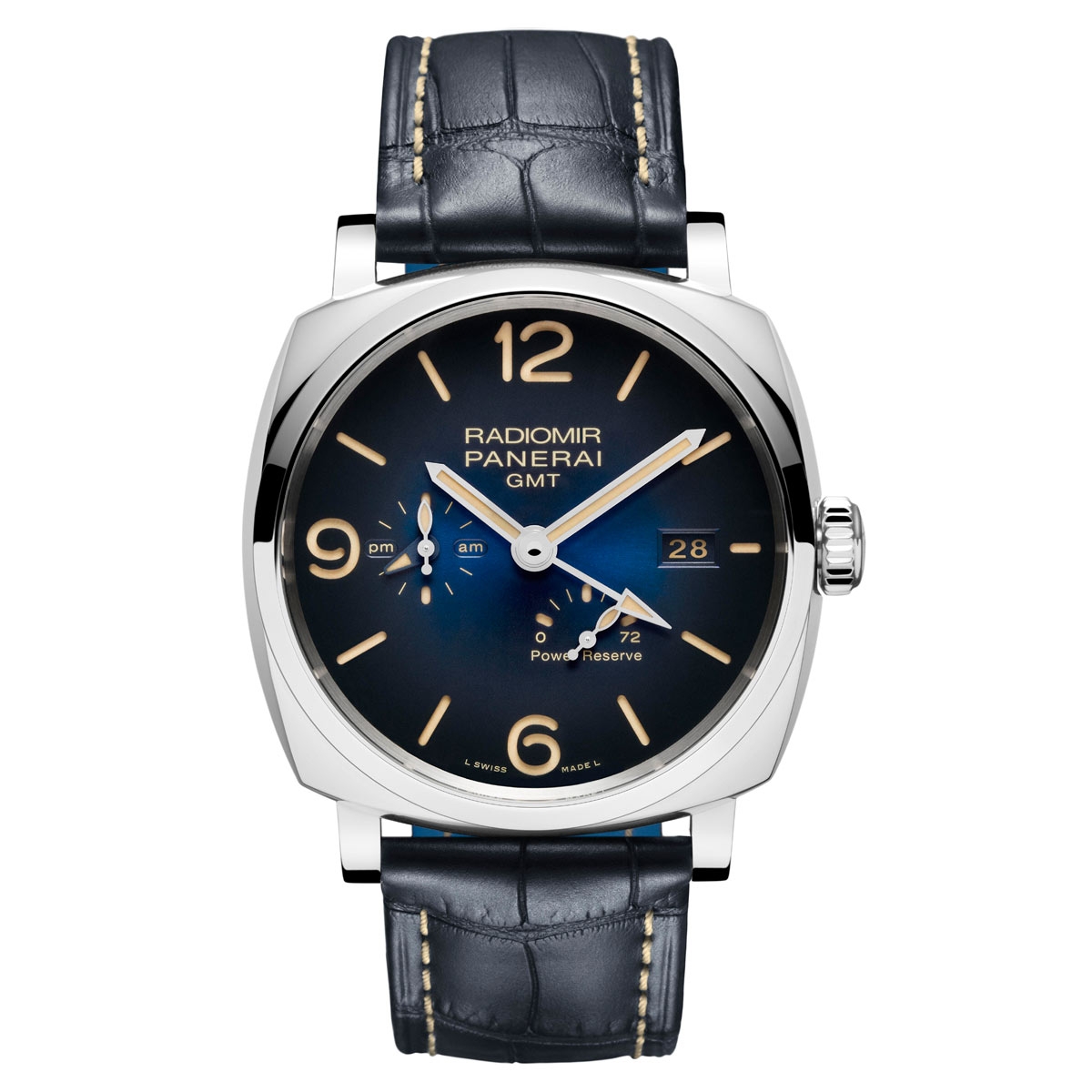 Panerai PAM00946 : Radiomir 1940 GMT Power Reserve Stainless Steel / Blue / Mediterraneo