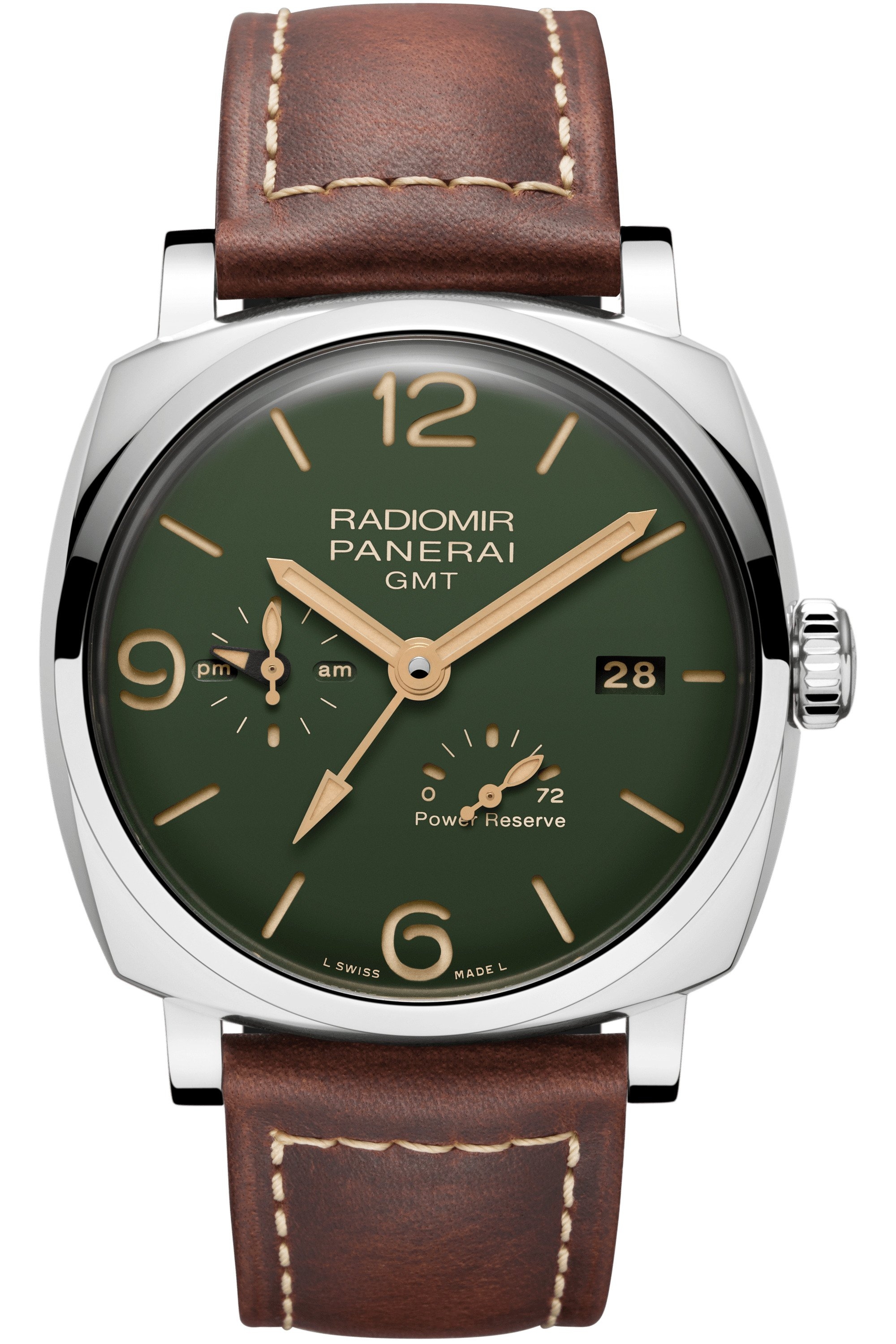 Panerai PAM00999 : Radiomir 1940 45 GMT Power Reserve Stainless Steel / Military Green