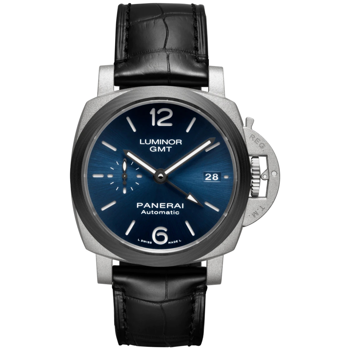 Panerai PAM01279 : Luminor 1950 42 GMT Titanium / Carbotech / Blue