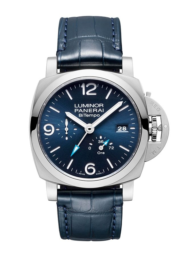 Panerai PAM01361 : Luminor 1950 44 BiTempo Stainless Steel / Blue