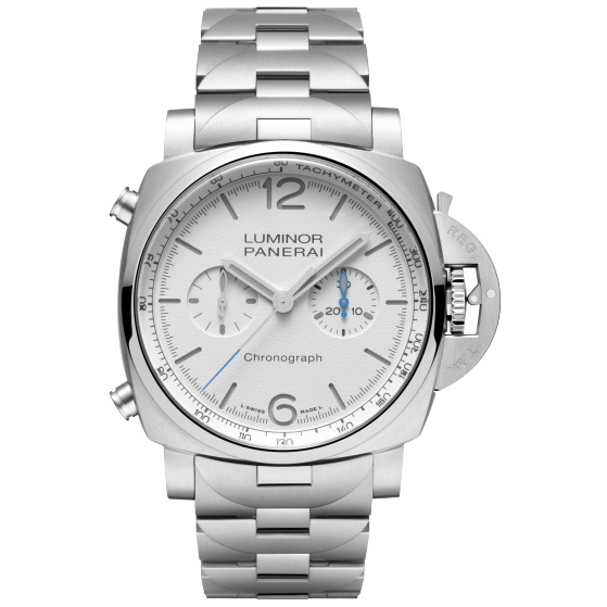 Panerai PAM01548 : Luminor 1950 Chrono 44 Stainless Steel / White / Bracelet