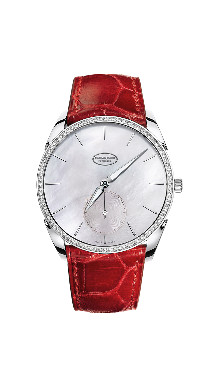 Parmigiani Fleurier PFC267-1263300-HA2141 : Tonda 1950 Sertie White Gold / White MOP / Alligator