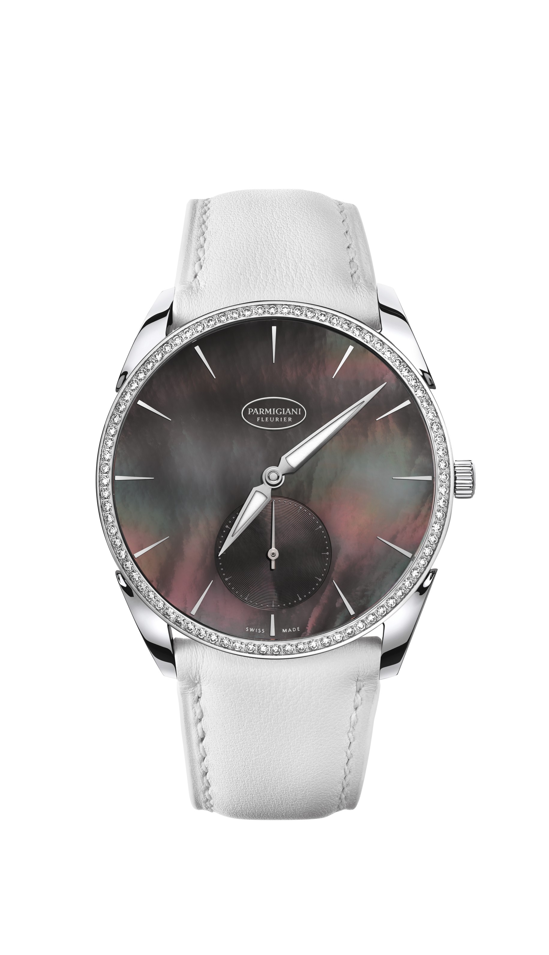 Parmigiani Fleurier PFC267-1263800-HC2641 : Tonda 1950 Sertie White Gold / Black MOP / Calf