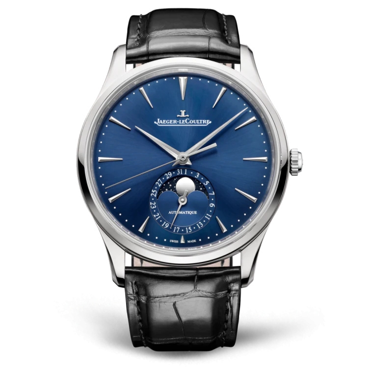 Jaeger-LeCoultre Q1368480 : Master Ultra Thin Moon Stainless Steel / Blue / Alligator