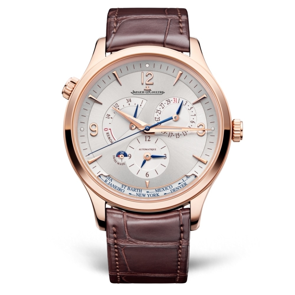 Jaeger-LeCoultre Q4122520 : Master Control Geographic Pink Gold / Silver / Alligator