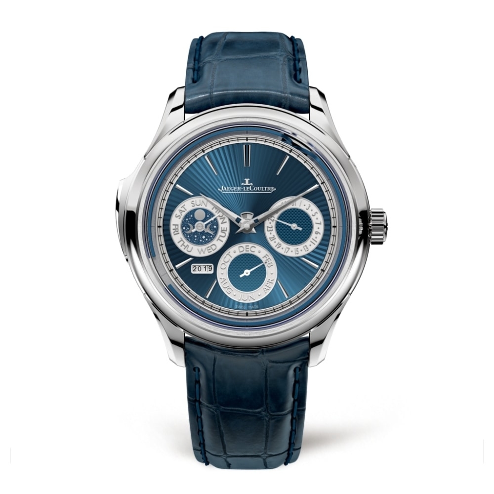 Jaeger-LeCoultre Q52334E1 : Master Grande Tradition Minute Repeater Perpetual Calendar White Gold / Blue Enamel / Alligator