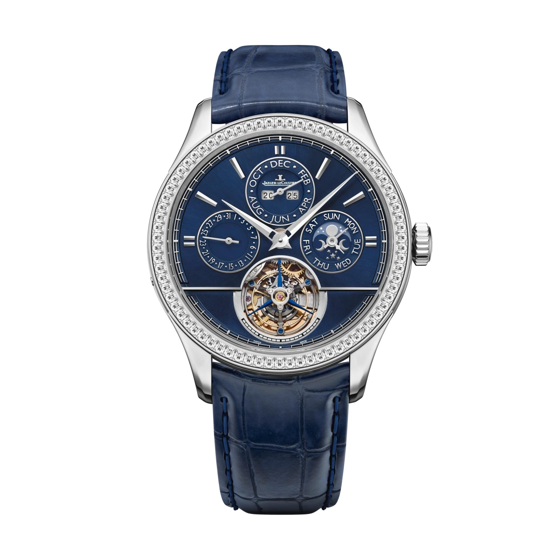 Jaeger-LeCoultre Q5246508 : Master Grande Tradition Tourbillon Cylindrique Quantième Perpétuel Platinum - Diamond / Blue