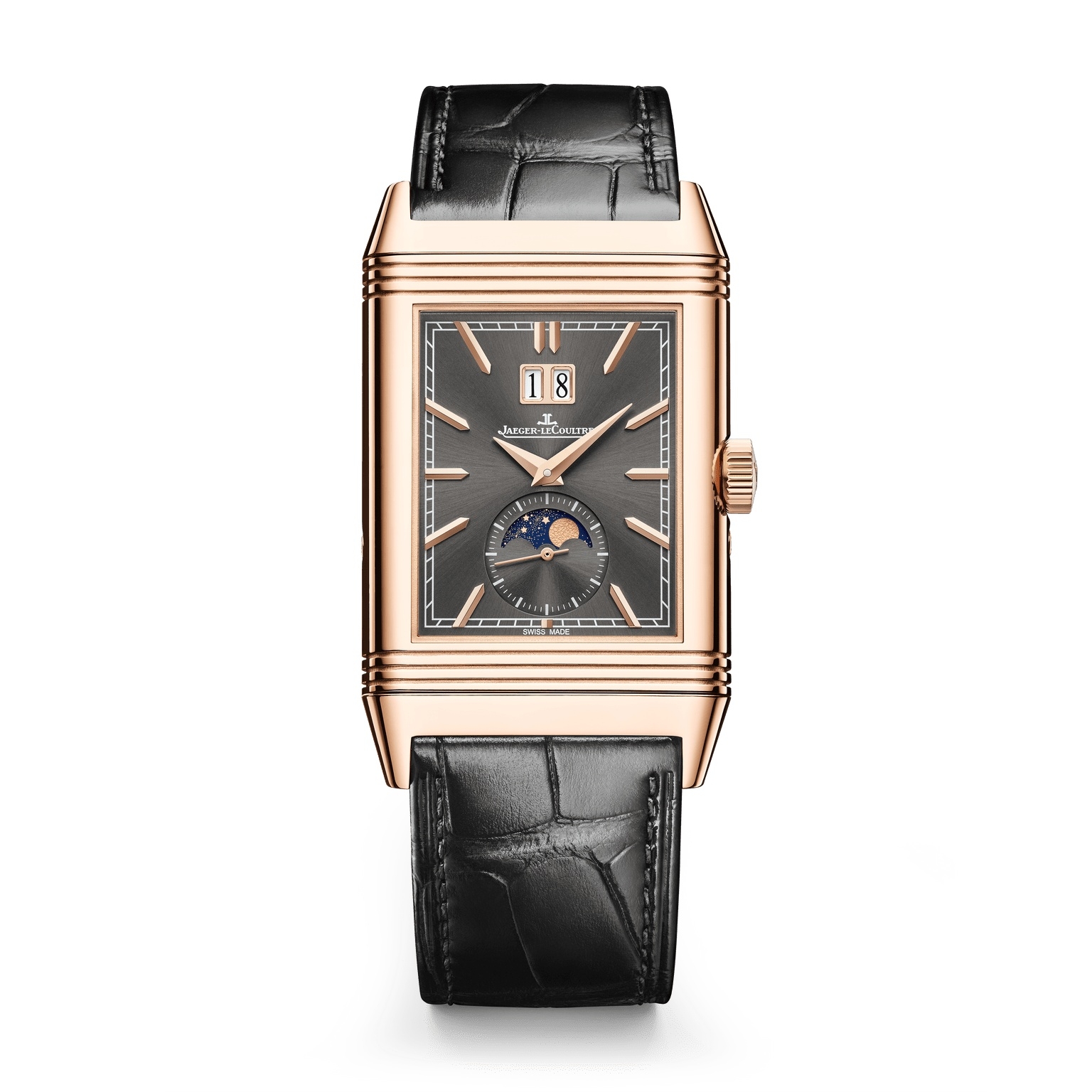 Jaeger-LeCoultre Q71125E1 : Jaeger-LeCoultre Reverso Tribute Nonantieme Enamel Pink Gold / Grey