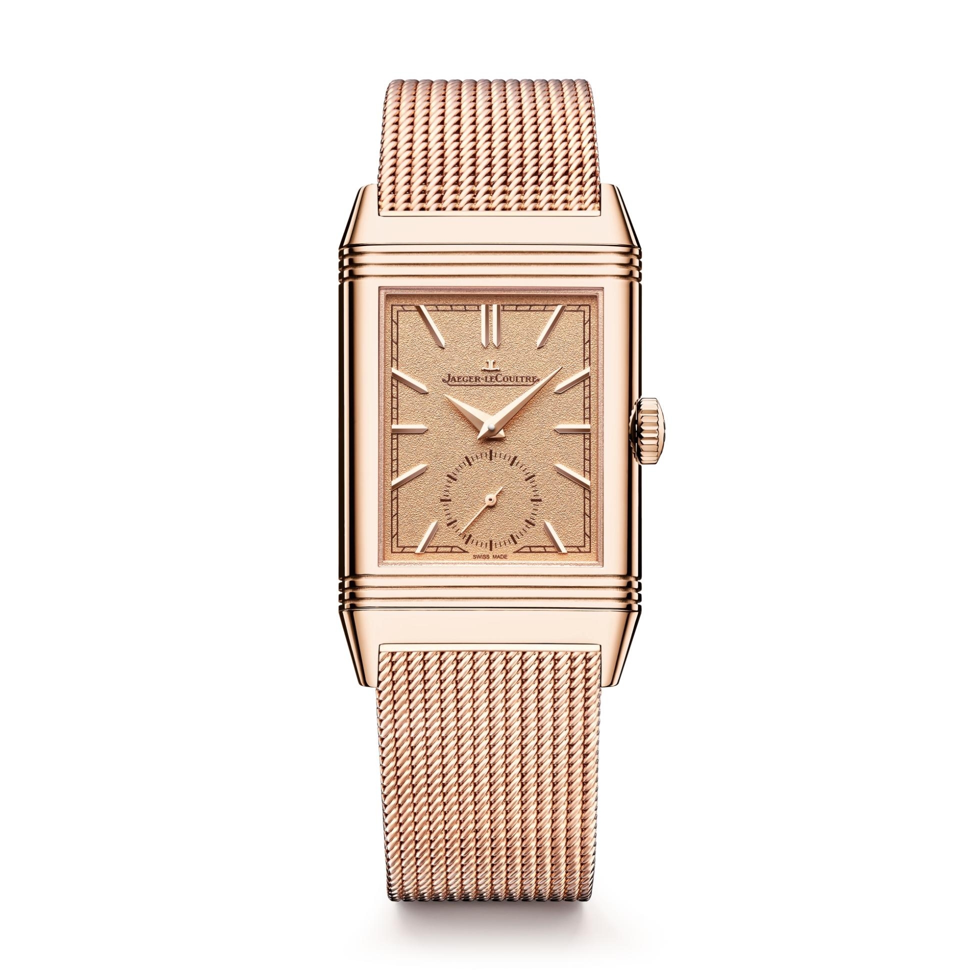 Jaeger-LeCoultre Q713216J : Reverso Tribute Monoface Small Seconds Pink Gold / Pink / Mesh