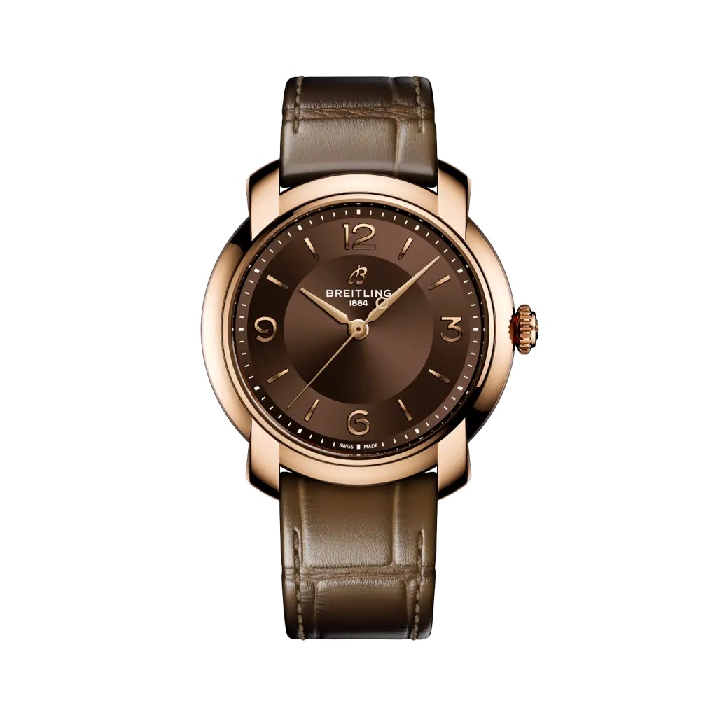 Breitling R10310121Q1P1 : Lady Premier 36 Automatic Red Gold / Chocolate