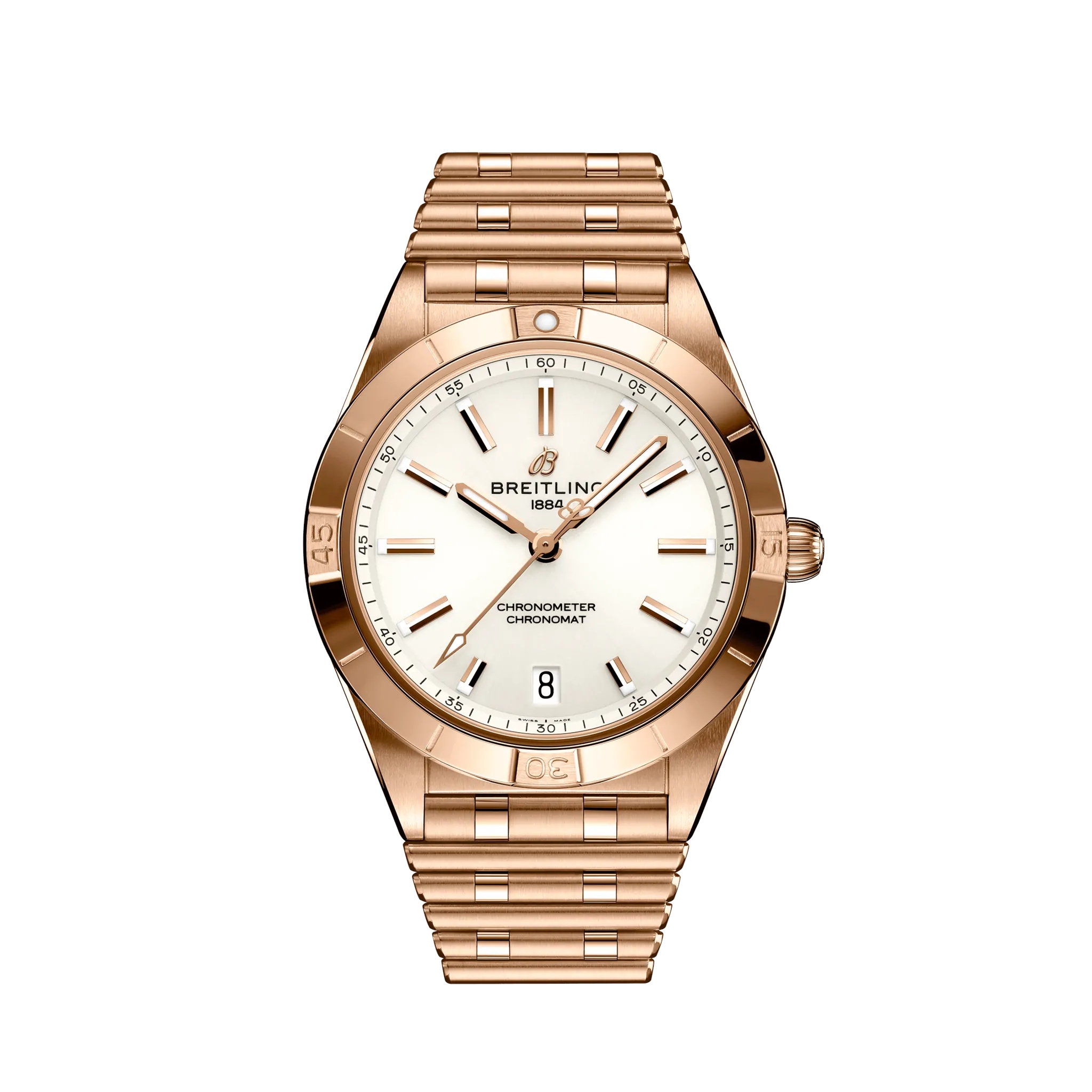 Breitling R10380101A1R1 : Chronomat Automatic 36 Red Gold / White / Rouleaux