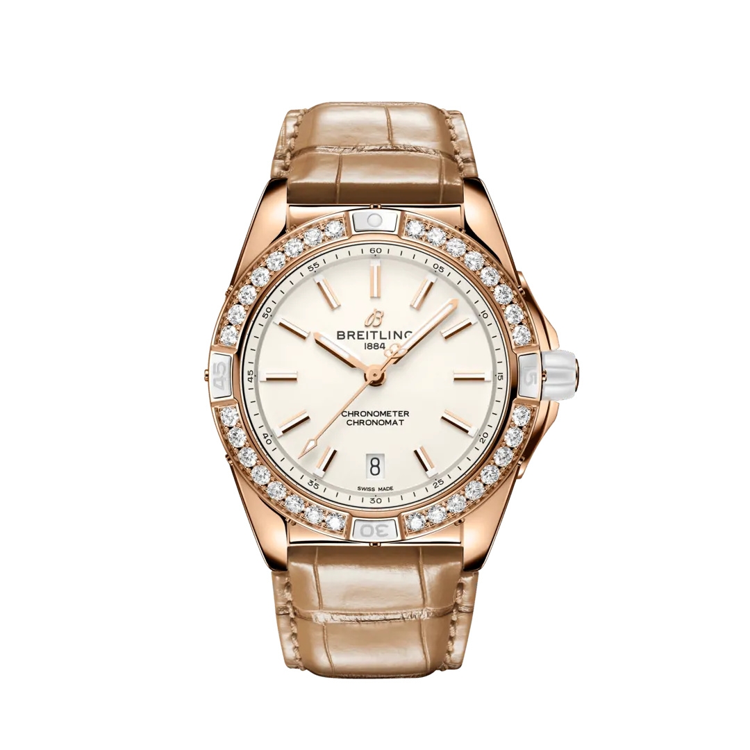 Breitling R17356531G1P1 : Super Chronomat 38 Origins Red Gold / White / Alligator