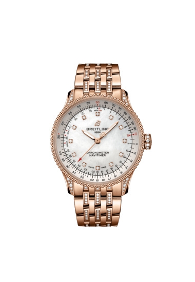 Breitling R17395721G1T1 : Navitimer 1 35 Automatic Red Gold - Diamond / MOP / Bracelet