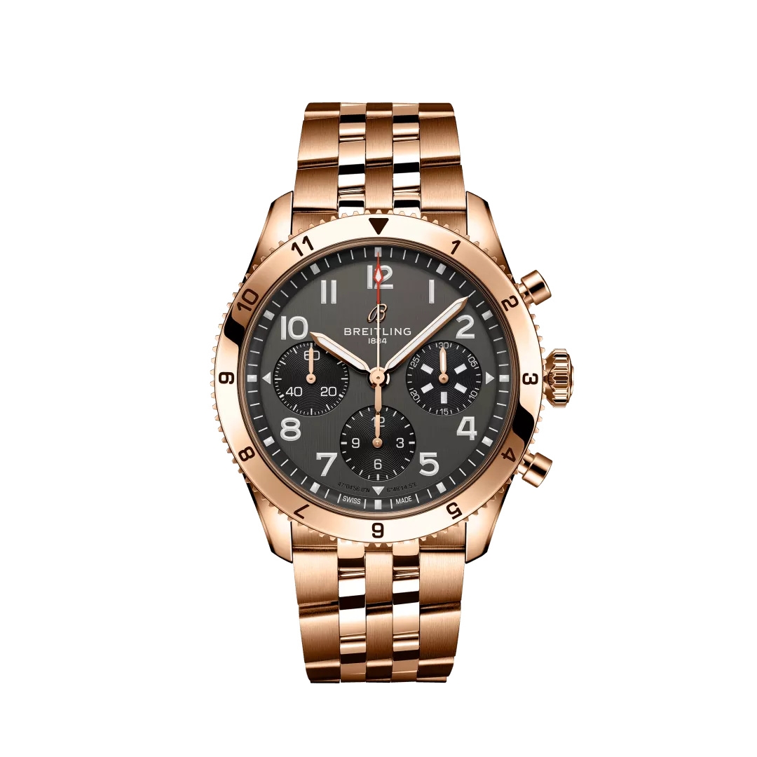 Breitling R233801A1B1R1 : Classic AVI Chronograph P-51 Mustang Red Gold / Bracelet