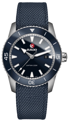 Rado R32501206 : HyperChrome Captain Cook 45 Titanium / Blue / Textile