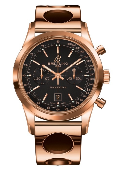 Breitling R4131012.BC07.223R : Transocean Chronograph 38 Gold / Black / Racer