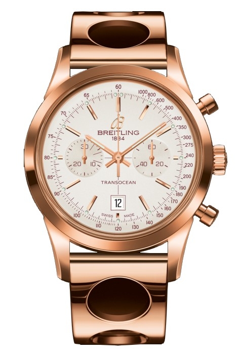Breitling R4131012.G758.223R : Transocean Chronograph 38 Gold / Silver / Racer