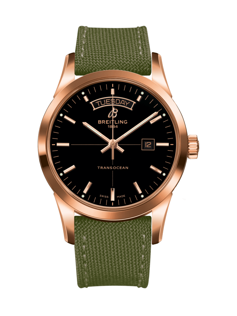 Breitling R4531012/BB70/106W/R20BA.1 : Transocean Day & Date Red Gold / Black / Military / Pin