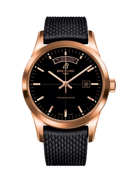 Breitling R4531012/BB70/279S/R20D.3 : Transocean Day & Date Red Gold / Black / Rubber / Folding