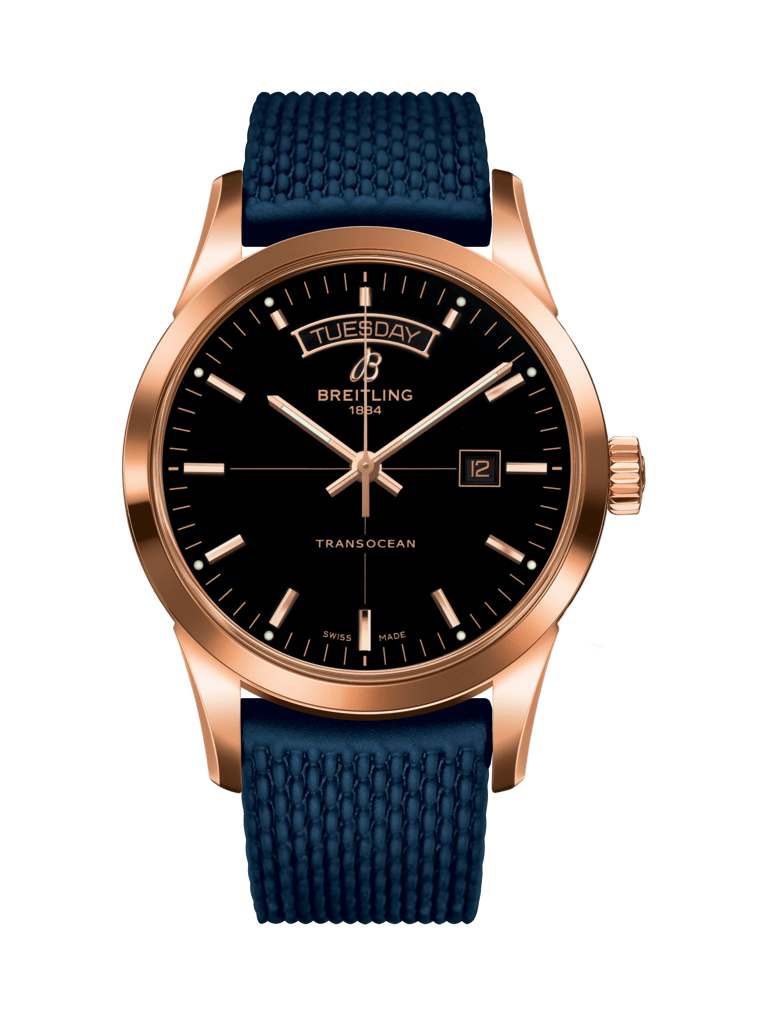 Breitling R4531012/BB70/281S/R20D.3 : Transocean Day & Date Red Gold / Black / Rubber / Folding