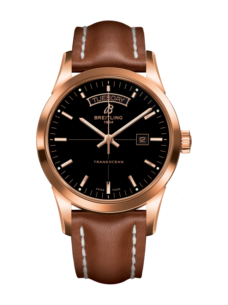 Breitling R4531012/BB70/433X/R20BA.1 : Transocean Day & Date Red Gold / Black / Calf / Pin