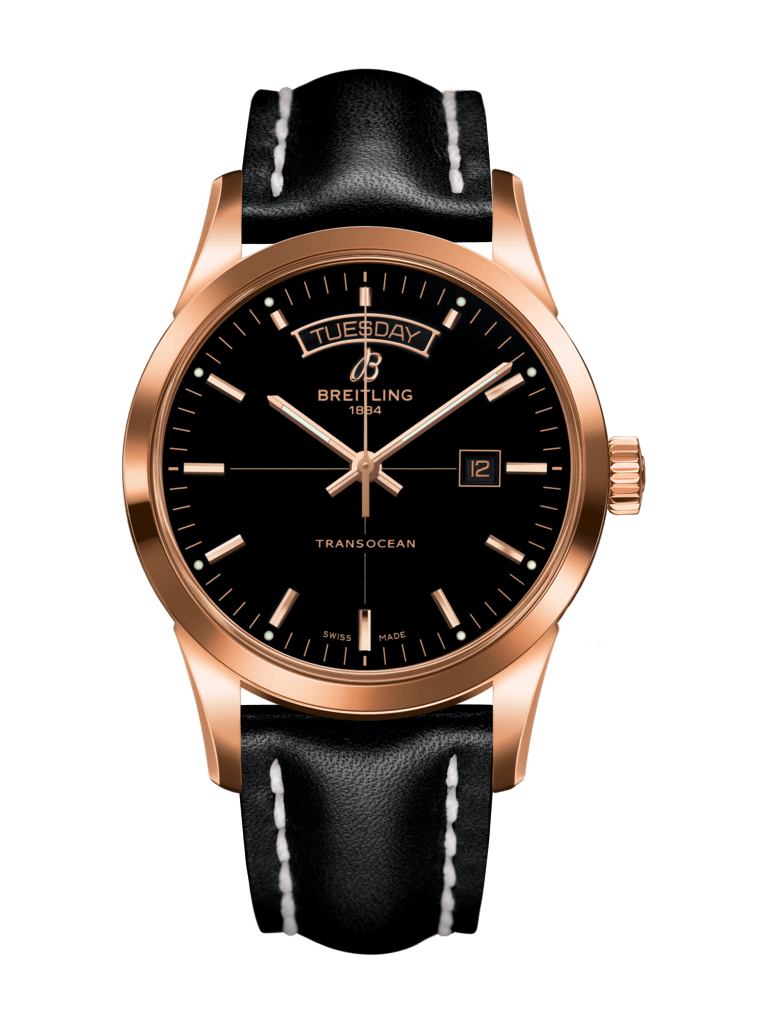 Breitling R4531012/BB70/435X/R20BA.1 : Transocean Day & Date Red Gold / Black / Calf / Pin