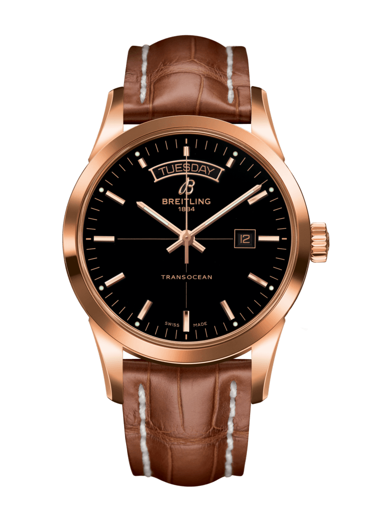 Breitling R4531012/BB70/738P/R20D.1 : Transocean Day & Date Red Gold / Black / Croco / Folding